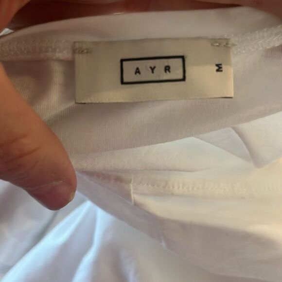 AYR White Lightweight Deep U-Neck T-shirt, size M - Picture 6 of 8